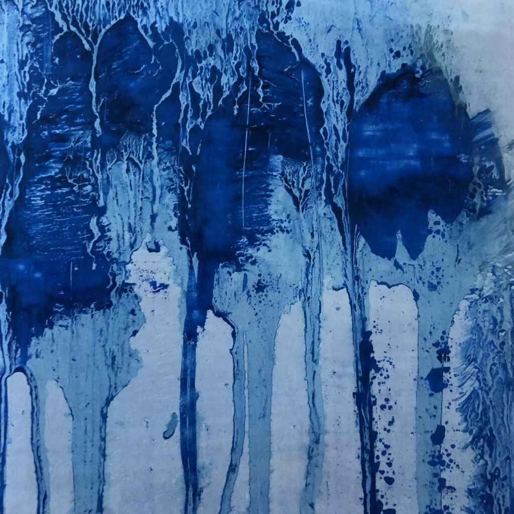 abstract, ice, cobalt blue, ultramarine, drips, duralar, translucent